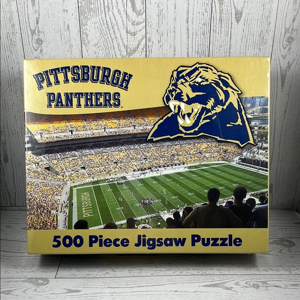 NWOT 500 Piece Jigsaw Puzzle - Yellow & Blue - University of Pittsburgh Panthers